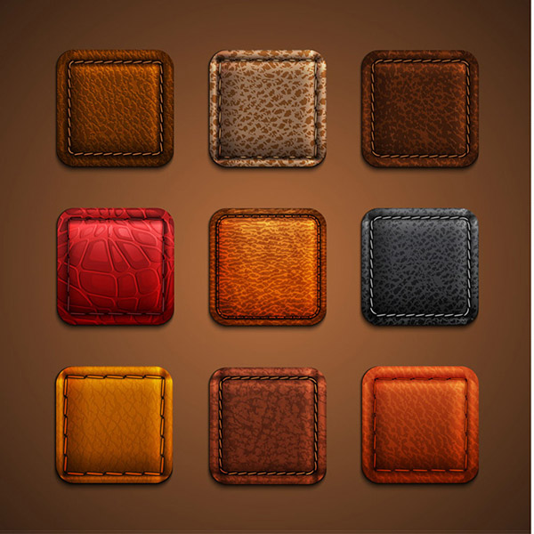 皮质材质图标 数字美学中的皮革质感